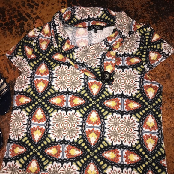 Papillon Button Cowl Neck Sweater Dress - L - Picture 3 of 7